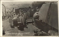 Funeral Sermonize Aboard Ship, USS Texas Navy Postcard Postcard