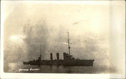 German Cruiser on the Water Postcard