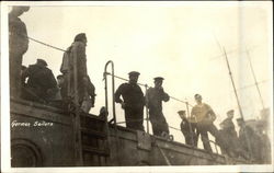 German Sailors on Deck Postcard