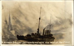 A German Cruiser Surrendered with the Rest of the Fleet World War I Postcard Postcard