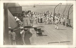 Deck of a Navy Ship Postcard Postcard