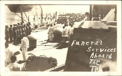 Funeral Services Aboard the Texas Navy Postcard Postcard