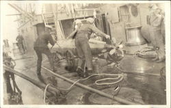 USS Texas Sailors with Torpedo Postcard