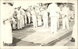 Officers and Crew aboard USS Texas Navy Postcard Postcard