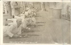 Sailors of the U.S.S. Texas Drilling Postcard