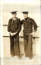 Two Sailors Posing Casually Navy Postcard Postcard