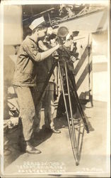 Sailor Using Spotting Glass, USS Texas Navy Postcard Postcard