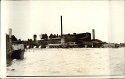 Sailors with Hydro-Plane at Factory Postcard