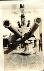 View of Guns on USS Texas Navy Postcard Postcard