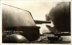 USS Texas Turret Firing Navy Postcard Postcard