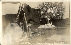 U.S.S. Texas - Marine Display Xmas 1917 Navy Postcard Postcard