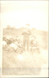 Sailors Lying in Field Navy Postcard Postcard