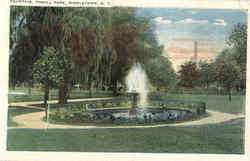 Fountain , Thrall Park Postcard