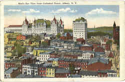 Bird's Eye View From Cathedral Tower Albany, NY Postcard Postcard