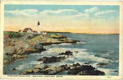 Portland Headlight, Casco Bay Maine Postcard Postcard