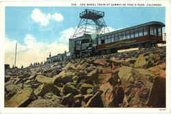 Cog Wheel Train At Summit Of Pike's Peak Postcard