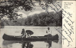 Canoeing on Deal Lake Asbury Park, NJ Postcard Postcard