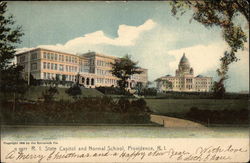 R.I. State Capitol and Normal School Providence, RI Postcard Postcard