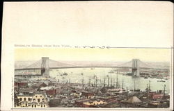 Brooklyn Bridge from New York Postcard Postcard