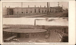 Illinois Central Yards, Roundhouse and Shops Postcard