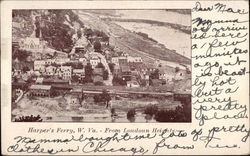 View of Town from Loudoun Heights Harpers Ferry, WV Postcard Postcard