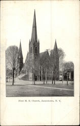 First M. E. Church and Grounds Postcard