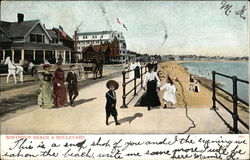 Beach and Boulevard Winthrop, MA Postcard Postcard