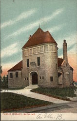 Street View of Public Library Postcard