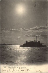 Moonlight, New York Harbor Postcard Postcard