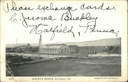 Birds Eye View - Juniata Shops Altoona, PA Postcard Postcard