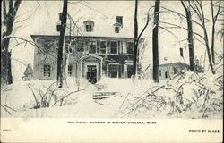 Old Carey Mansion in Winter Chelsea, MA Postcard Postcard