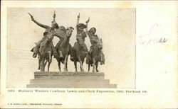 Statuary Western Cowboys, Lewis and Clark Exposition, 1905 Postcard