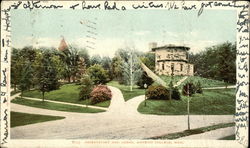 Amherst College - Observatory and Green Massachusetts Postcard Postcard