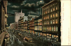 Twenty-Third Street Shopping District by Night New York, NY Postcard Postcard