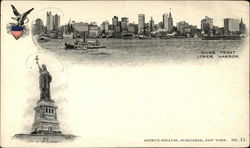 Statue of Liberty and River Front, Lower Harbor Postcard