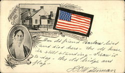 Barbara Fritchie, Flag and House Frederick, MD Postcard Postcard