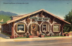 Unique Log House Garberville, CA Postcard Postcard