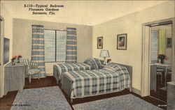 Typical Bedroom Florasota Gardens Sarasota, FL Postcard Postcard