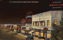 Juarez Avenue by Night Mexico Postcard Postcard