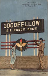 Entrance sign Goodfellow Air Force Base Postcard