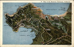 On Monterey Peninsula Maps Postcard Postcard