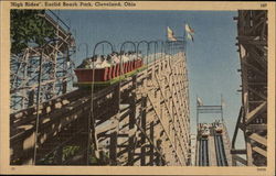 "High Rides", Euclid Beach Park Cleveland, OH Postcard Postcard