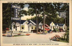 Smith's Motor Court - "America's Finest Strand" Postcard