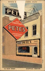 Pete's Air Conditioned Cafe - 314 Main Street Boonville, MO Postcard Postcard