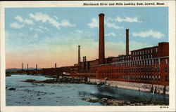 Merrimack River and Mills Looking East Postcard