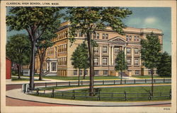 Classical High School Lynn, MA Postcard Postcard