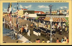 Flag Raising Ceremony at Music Hall on the Boardwalk Ocean City, NJ Postcard Postcard