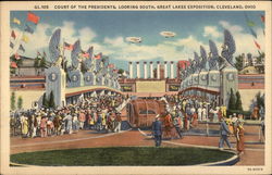 Court of the Presidents, Looking South, Great Lakes Exposition Cleveland, OH Postcard Postcard