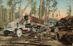 Logging by Truck Postcard