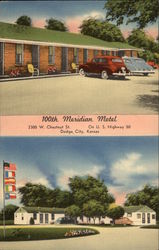 100TH Meridian Motel, 2300 W. Chestnut St., On U.S. Highway 50 Postcard